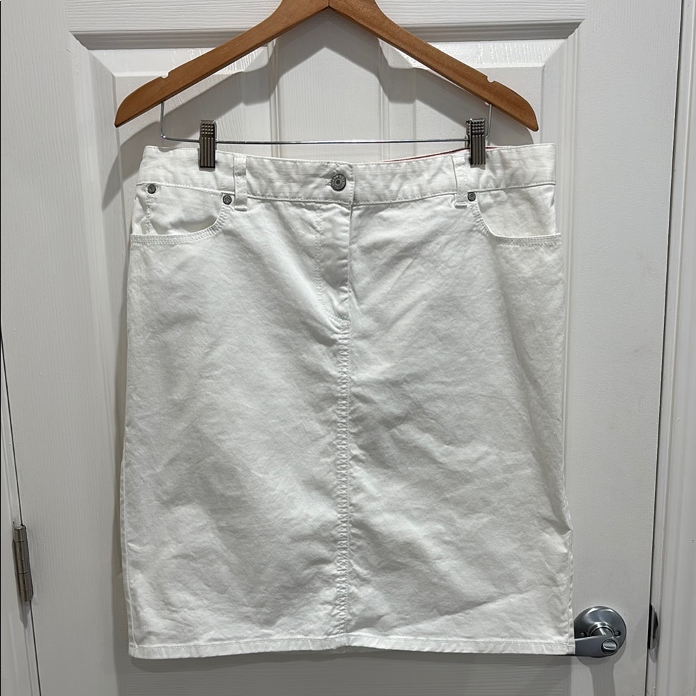 Talbots White Denim Skirt